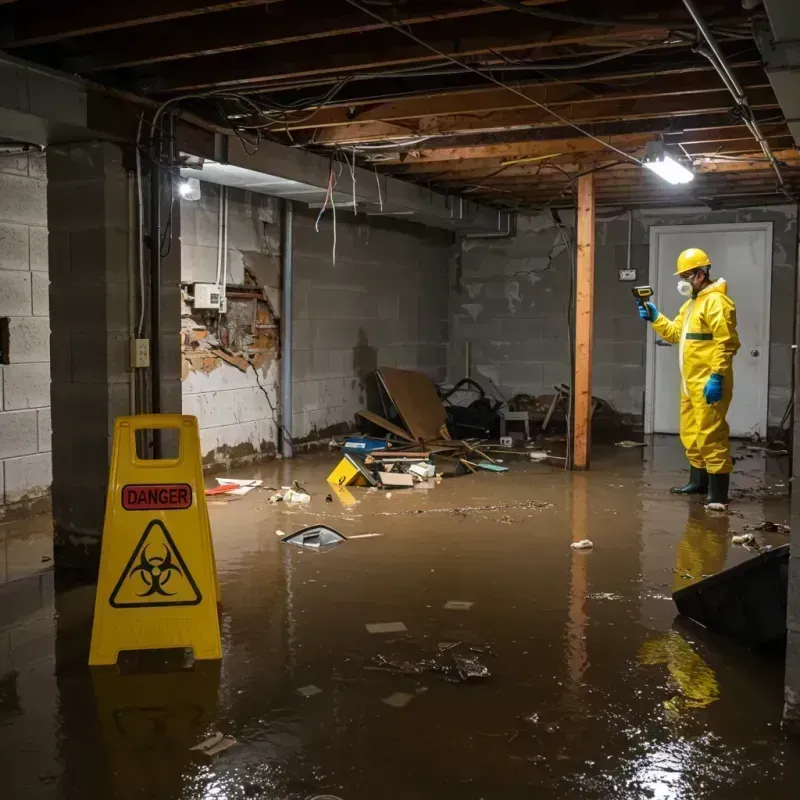 Flooded Basement Electrical Hazard in Denton, TX Property