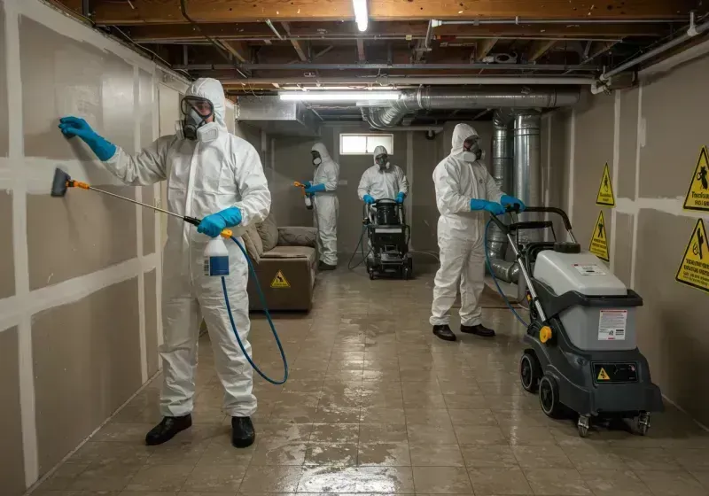 Basement Moisture Removal and Structural Drying process in Denton, TX